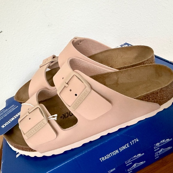 Birkenstock Arizona Blush Pink Slip-On Sandals Double Strap Sz 39 W8 M6 Comfort - Picture 13 of 16